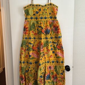 Colorful Farm Rio Yellow Summer Garden Maxi Dress - XL
